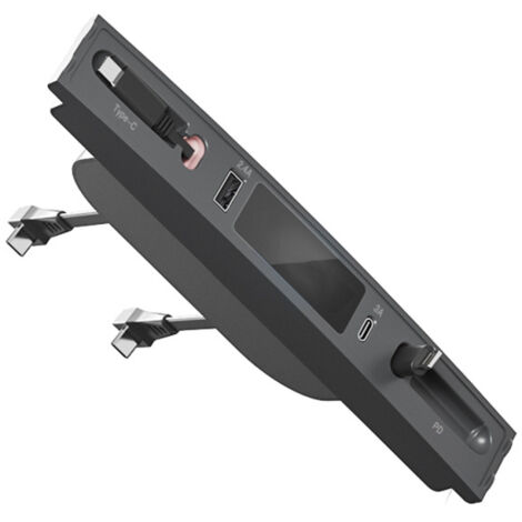 Hub USB 4 en 1 pour console centrale, station d'accueil, charge rapide, adaptateur multiport, remplacement PD 27 W avec câble de charge rétractable pour Tesla Model 3 et Model Y