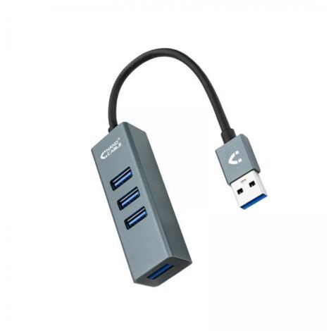 Hub USB 4 Porte NANOCABLE 10.16.4402 USB 3.0 GrigioNanocable