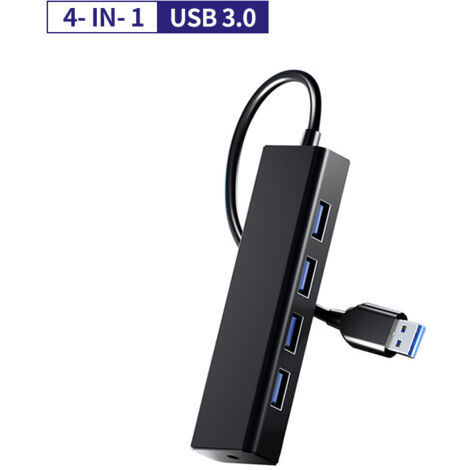 Hub USB, adaptador de 4 puertos Multipresa USB 3.0, 5 Gbps, compatible con ordenadores de sobremesa, portátiles, Xbox, unidades flash, discos duros, consolas, impresoras, PC, teclados, HP y Dell.