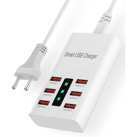 hub Usb Aliment, Aluminium Hub Multiprise Usb 6 Ports Avec Alimentation Externe 5v/2a Hub Usb Multiport,...