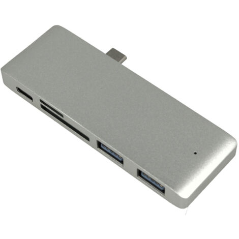 Hub USB C Con Lettore di Schede SD Micro SD + 2 Porte USB 3.0 + 1 Porta USB Type C