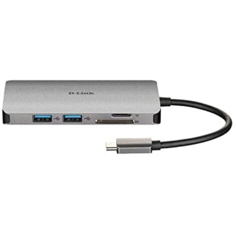 Hub USB C D-Link DUB-M810 Plateado 100 W