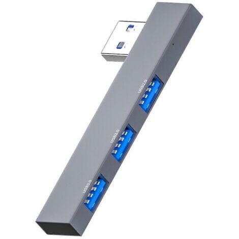 Hub USB-C multiport 3 en 1, lecteur de cartes et ports USB 3.0/2.0 portables.