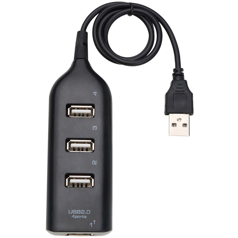 

Hub USB de 4 puertos, divisor portatil USB 2.0 / 1.1 de 44 cm, compatible con la carga, velocidad de transferencia de datos de alta velocidad de 480