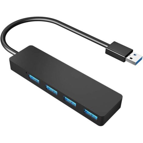 Hub USB, hub USB 3.0 à 4 ports, adaptateur USB ultra fin et extra léger, concentrateur de données de distributeur USB pour