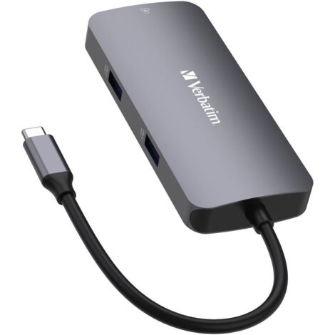 Hub USB multiport Verbatim CMH-05 : 1 port USB-C PD, 2 ports USB-A 3.0, 1 port HDMI, 1 port RJ-45