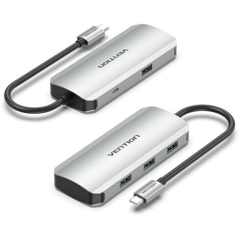 Hub USB Tipo-C Vention TNAHB/ 4xUSB/ 1xMicroUSB PD