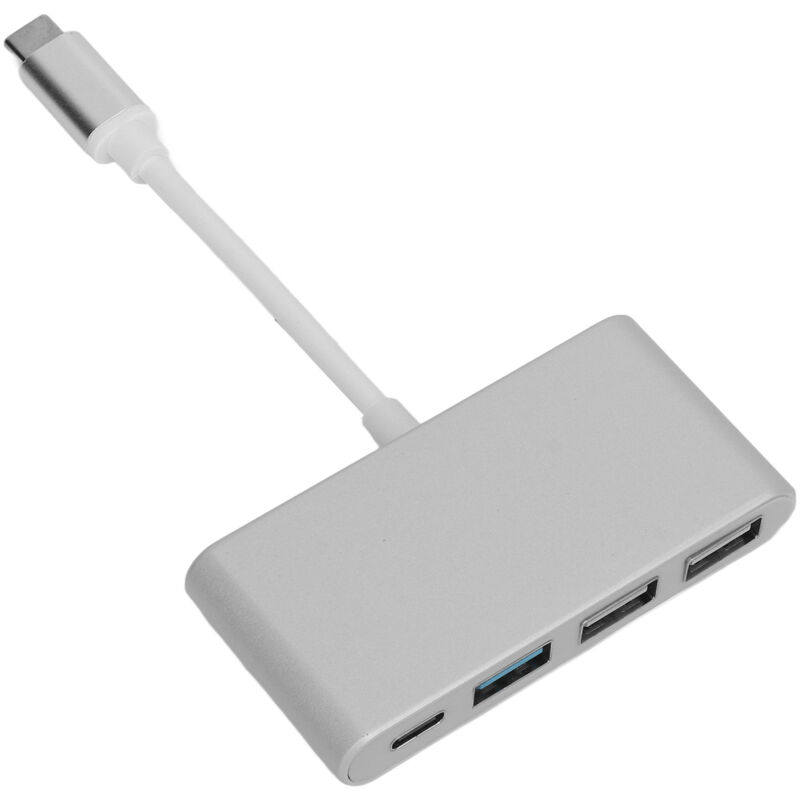 Hub USB Type C vers USB en aluminium à 3 ports USB 2.0/3.0 pour souris et clavier.