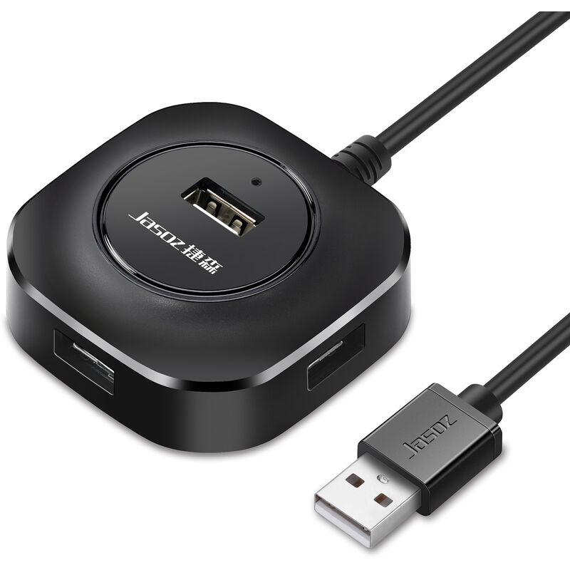 

HUB USB2.0 de 4 puertos de alta velocidad con puerto de carga USB Concentrador expansor HUB de interfaz multiple para computadora portatil, Negro 0,3