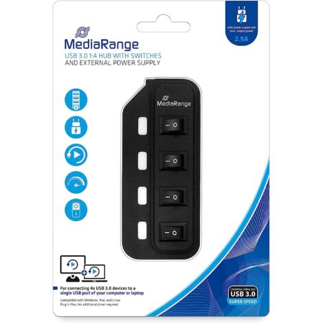 HUB USB3.0 MEDIARANGE MRCS505, 4 ports