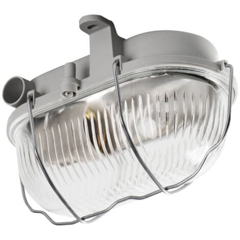 Hublot à Culot 1 x E27 étanche IP54 Rectangulaire Gris