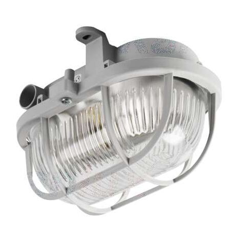 Hublot à Culot 1 x E27 étanche IP54 Rectangulaire Gris