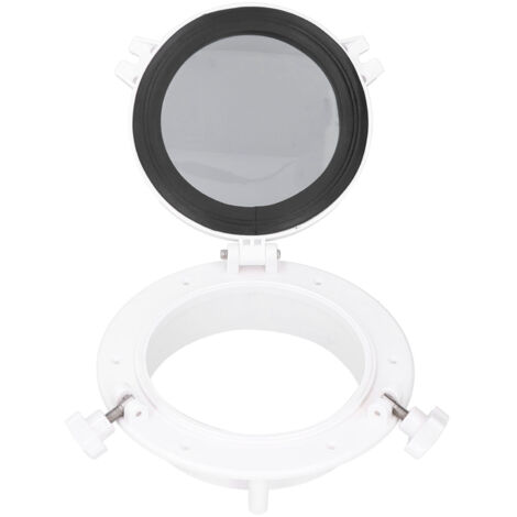 Hublot à ouverture ronde de 8 pouces, fenêtre en verre trempé universelle pour camping-car, bateau, Yacht, blanc