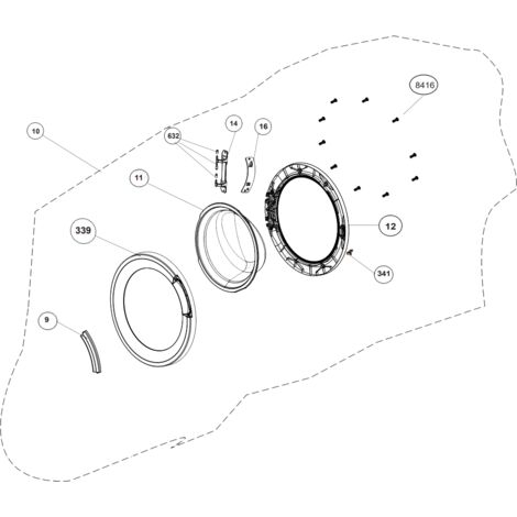 Hublot complet (repère 10)