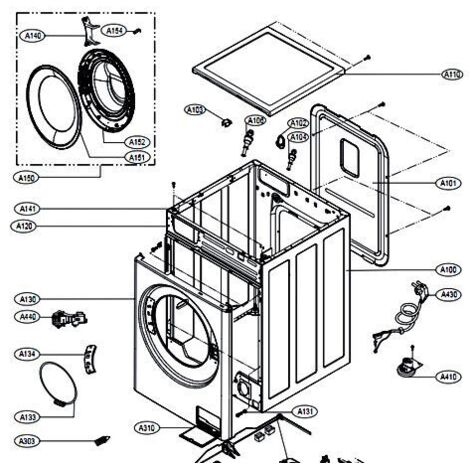 Hublot complet repère A150 (ADC74745509) Lave-linge LG