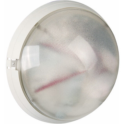 Hublot d'extérieur E27 blanc 70W IP44 – Installation murale ou plafonnier – Pour couloirs, escaliers, parkings couverts – Sarlam