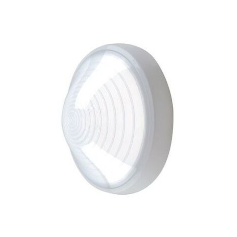Hublot extérieur fluo 1X13W Ø 250mm blanc polycarbonate lampe 4000K G24q-1 ballast elec CL2 IK08 IP44 SUPER 62 EBENOID 078682
