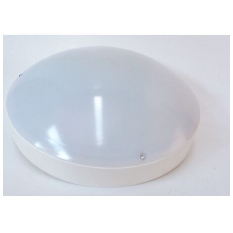 Hublot exterieur fluo 2x26W blanc diffuseur poly Ø 320mm lampes G24q-3 4000K 1330lm ballast 230V IK10 IP54 AXIOME T2 073060