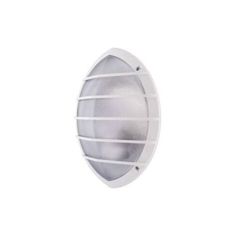 Hublot extérieur fluo 2X9W grille polycarbonate blanc 341X279mm avec lampes 2G7 ballast elec IK10 IP65 DOME EBENOID 079384