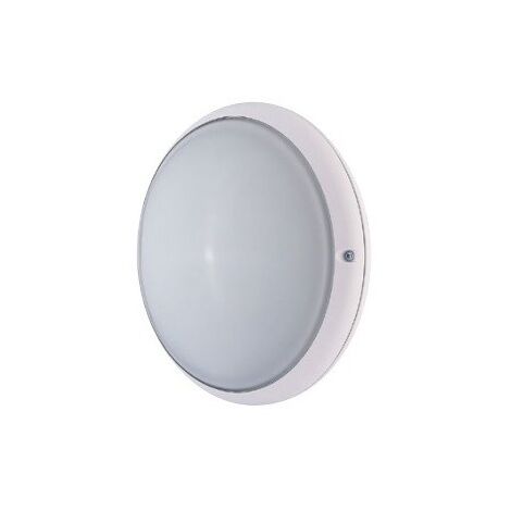Hublot extérieur fluo 9W + 9W Ø 245mm blanc verre avec lampes 4000K 2G7 et ballasts elec CL2 IK02 IP54 DUNE EBENOID 079103