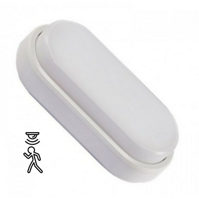 Hublot extérieur led intégrée oval Avec Détecteur 12w IP54 23cm 850lm Digilamp