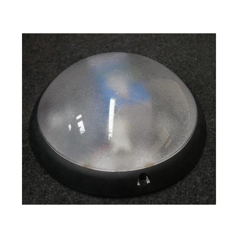 Hublot extérieur led 10W noir rond ø 350x110mm avec ampoule 2700K culot E27 IK10 IP44 Option L'ebenoid