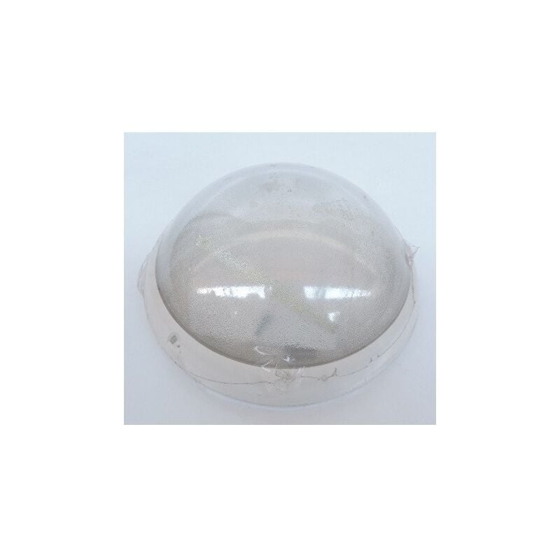 Hublot fluo 21W ø 300mm blanc polycarbonate avec lampes 4000K 2D GR10-q et ballast elec CL2 IK10 IP44 option L'ebenoid 078861