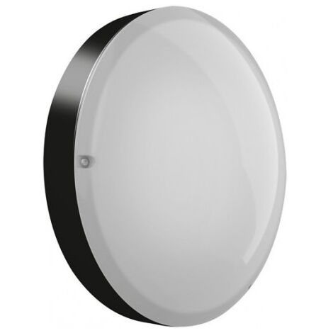 Hublot fluo 2X18W Ø 320mm polycarbonate noir avec lampes 4000K G24q-2 et ballast elec CL2 IK10 IP54 AXIOME T2 EBENOID 073264