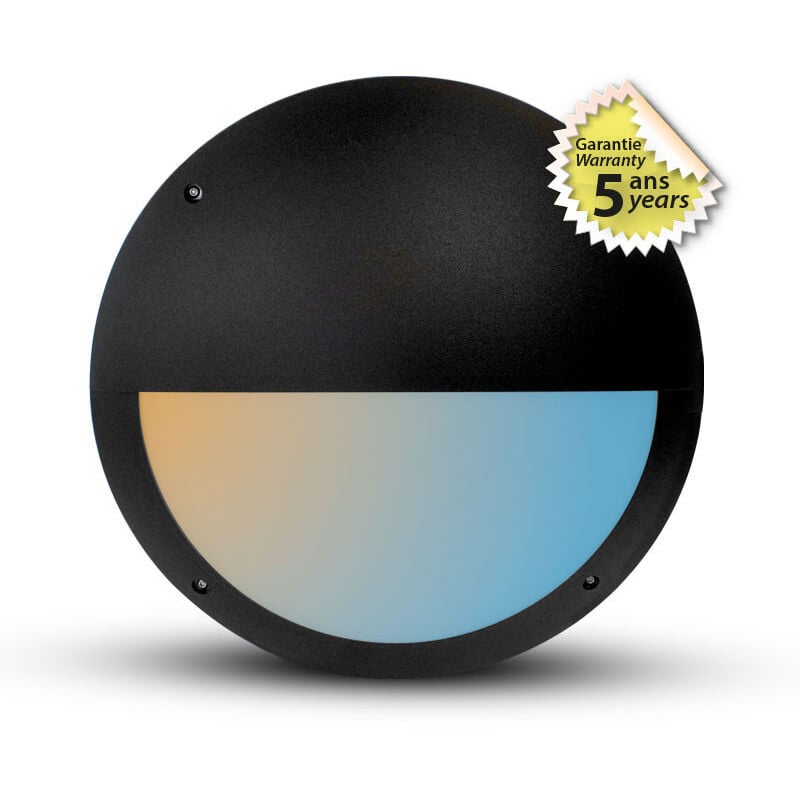 Hublot led Asymétrique Ø300mm - 20W cct IP65 - Noir - 2100 Lumens - Garantie 5 ans