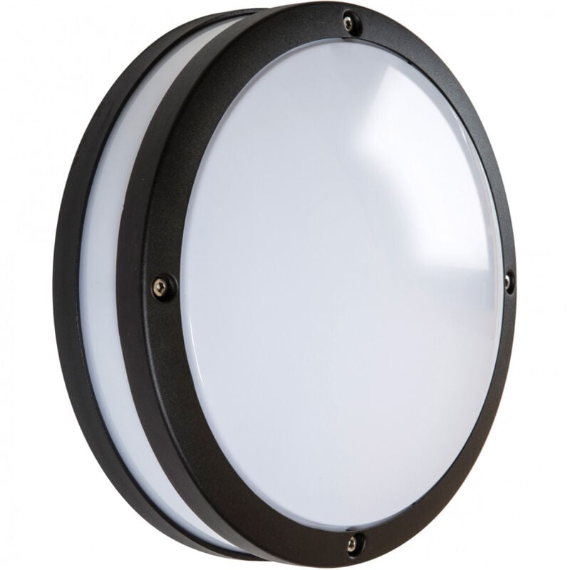 Hublot led Orcade rétro alu rond 900lm 4000K noir - lebenoid