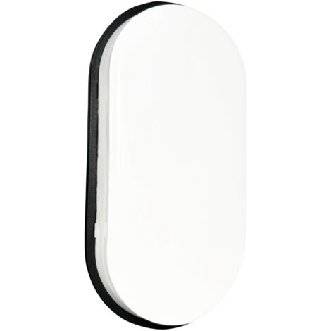Hublot LED Ovale Noir, 15W 1600 lumens, IP65, 4000K blanc-neutre, connecteur rapide, garantie 5 ans  - Tibelec