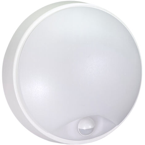 Hublot LED Rond Blanc, 12W, 1200 lumens, IP65, couleurs réglables 3000/4000/6500, détecteur de mouvement, garantie 5 ans  - Tibelec
