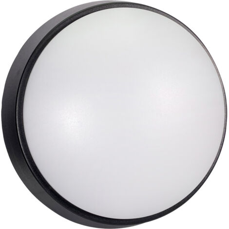 Hublot LED Rond Noir, 12W, 1200 lumens, IP65, couleur reglables 3000/4000/6500K, garantie 5 ans - Tibelec