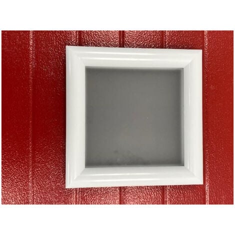 4M Hublot PVC carré 300 x 300 - 2 faces blanches - 2 vitres sablées