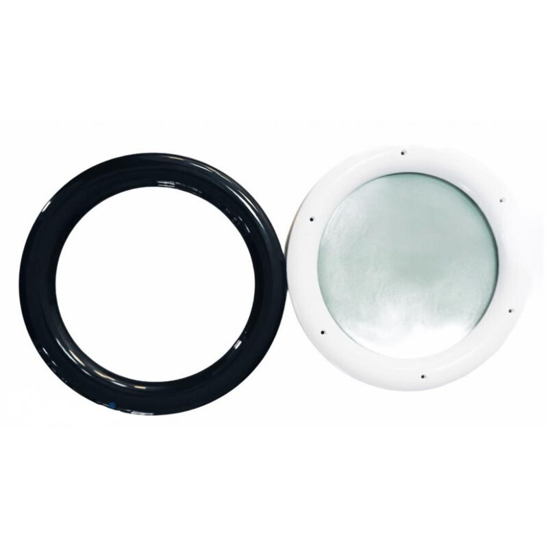 Hublot Rond Gris ral 7016 pvc 315 mm à visser vitrage sablé