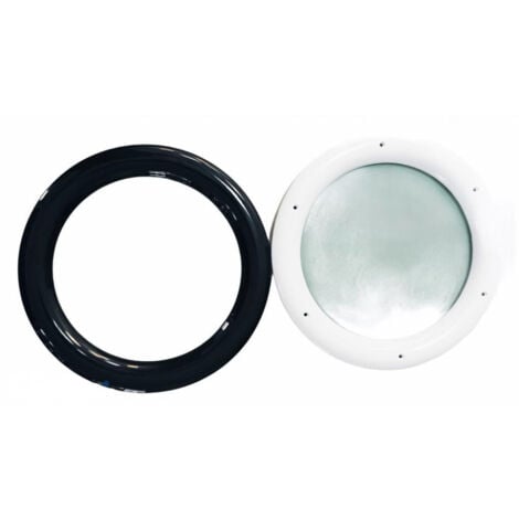 Hublot Rond Gris RAL 7016 PVC 315 mm à visser vitrage sablé