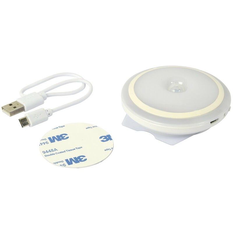 Gefom - Hublot rond rechargeable - avec détecteur de mouvement