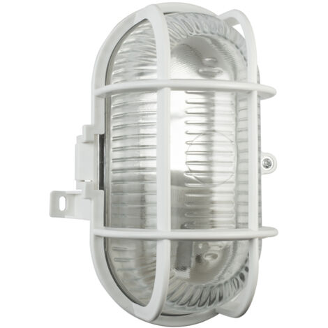 Hublot sans ampoule Ovale Blanc E27 60W max IP44 - Tibelec