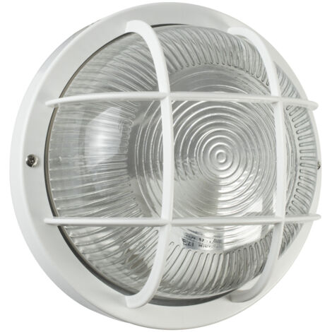 Hublot sans ampoule Rond Blanc E27  60W max IP44  - Tibelec