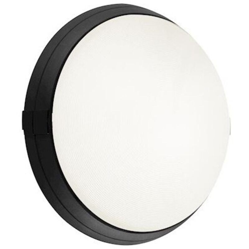 Sarlam 500276 Hublot fonctionnel Super 400 en verre trempé - E27 - 70W - Fonction On/Off - Rond - Noir - Non dimmable