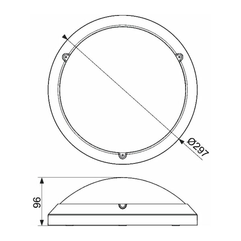 Hublot led Anti-vandalisme - Shelter Dhome 15 w - 1500 lm - 4000 k - Blanc