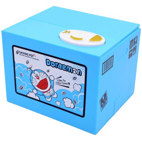 Hucha de Doraemon con forma de gato de dibujos animados, regalo creativo, adorable gato volador para monedas.