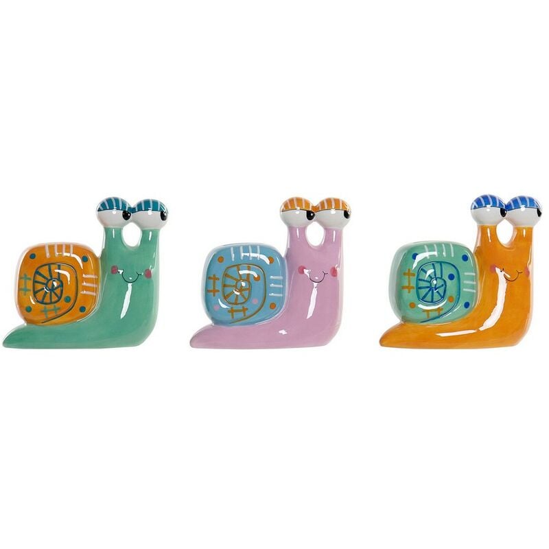 

Hucha DKD Home Decor Amarillo Verde Rosa Caracol Dolomita (3 pcs)