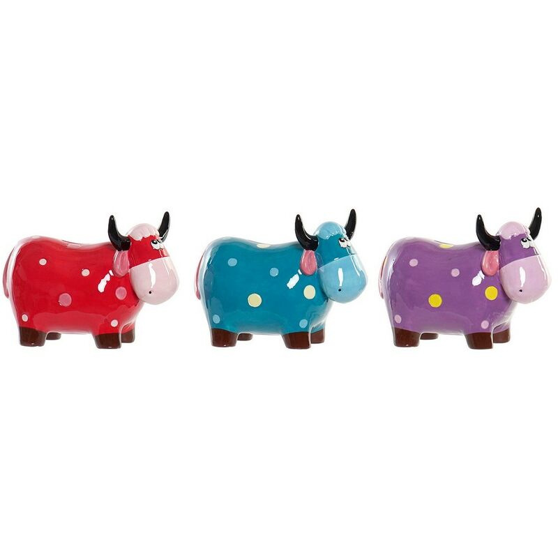 

Hucha DKD Home Decor Azul Rojo Dolomita Lila (3 pcs)