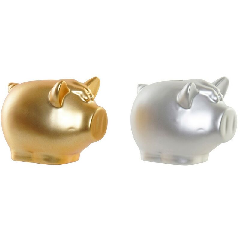 

Hucha DKD Home Decor Plata Dorado Dolomita (2 pcs)