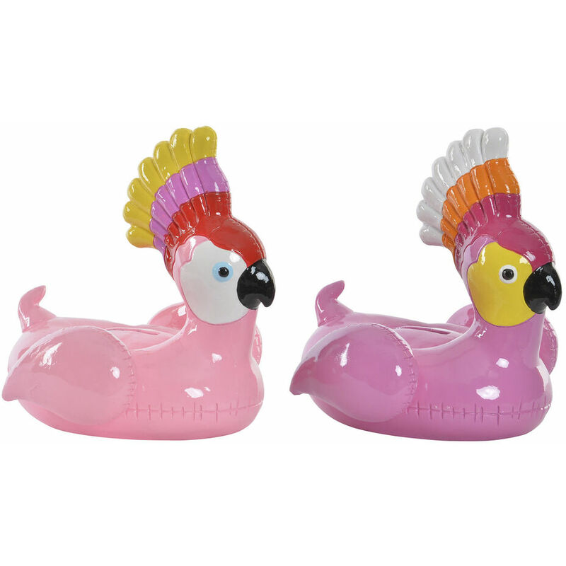 

Hucha DKD Home Decor Rosa Resina (2 pcs)