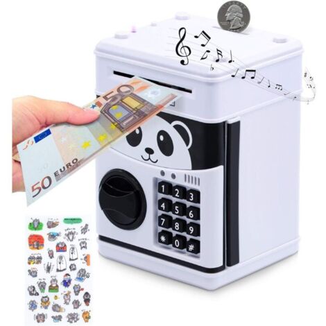 Hucha electrónica con contraseña, hucha con cajero automático - Caja de dinero inteligente con aviso de voz para niños, hucha para ahorrar monedas, regalo de Navidad
