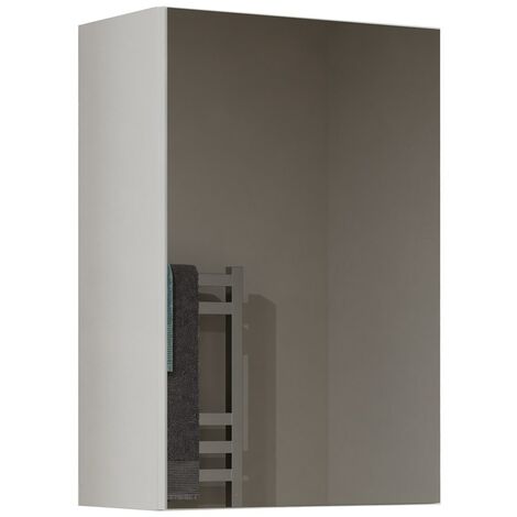 Hucoco – Armoire murale salle de bain 1 porte – Dimensions 40x22x60 cm – Panneaux mélaminés blanc mat – 3 étagères pratiques à suspendre