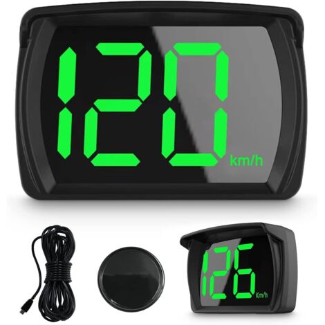 HUD Tachimetro per auto Indicatore di velocità digitale a LED Misurazione della velocità a 360° Display a testa alta per auto, camion e autobus, con USB, KM/H