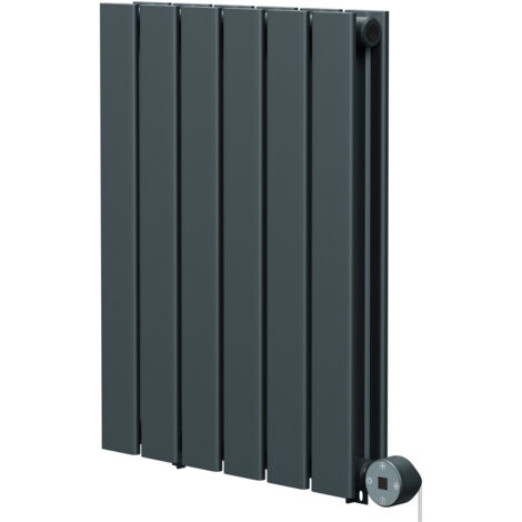 Hudson Anthracite 600mm x 452mm Horizontal Digital Thermostatic Electric Double Panel Radiator
